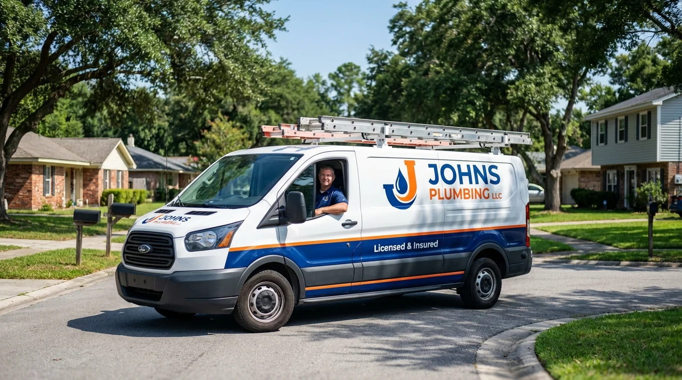 Johns Plumbing LLC service van in South Holland, IL