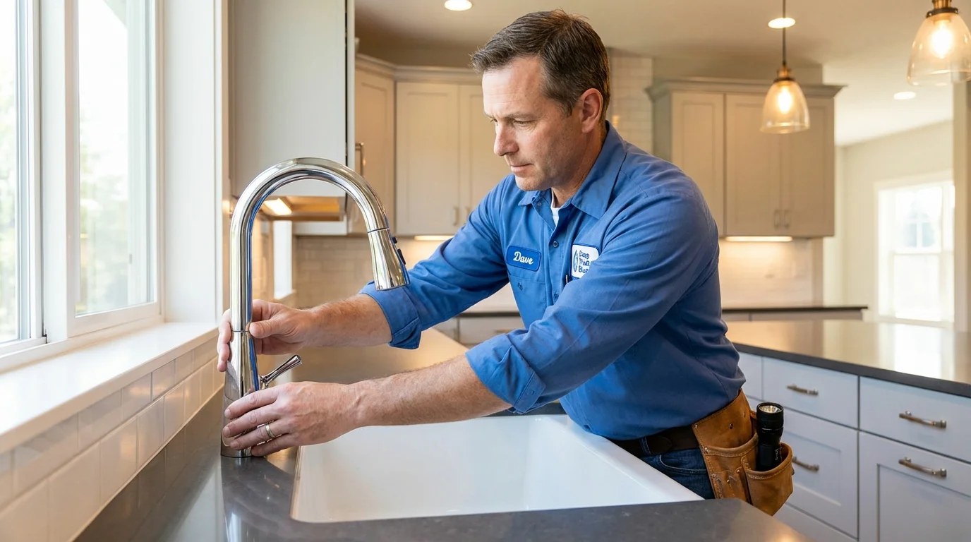 Kitchen faucet installation by Johns Plumbing LLC in South Holland