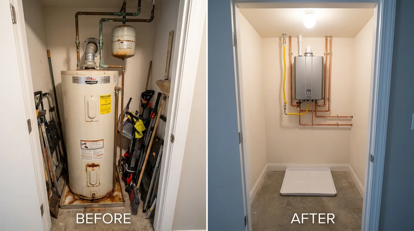 Tank water heater versus wall-mounted tankless unit comparison for South Holland, IL homeowners